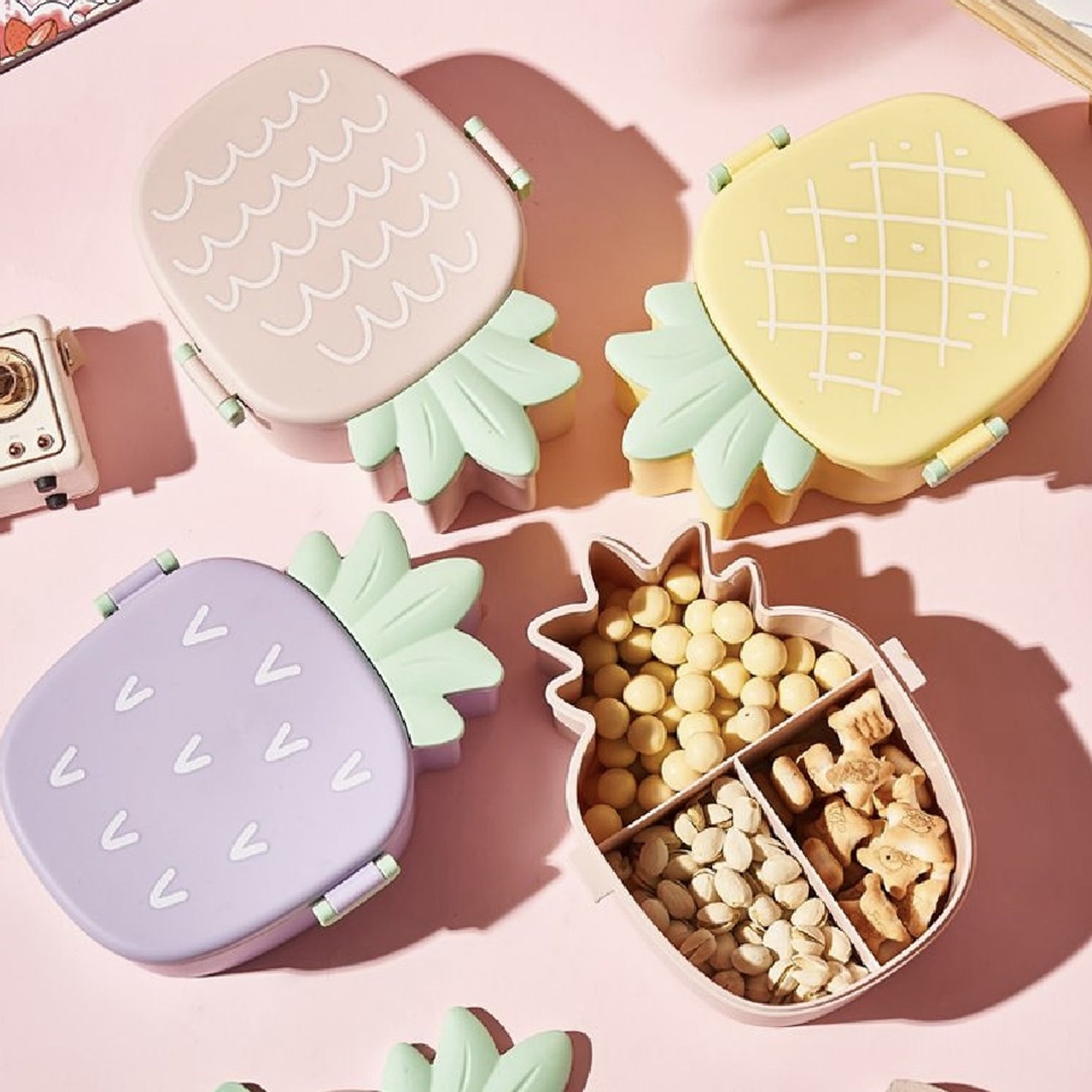 5729 Kids Lunch Box Cute Pineapple Shaped Bento Box with Fork Spoon Snack Candy Container Microwave Portable Office Lunch Box (1 Pc / With Spoon, Fork & Color Box) 5729 Kids Lunch Box Cute Pineapple Shaped Bento Box with Fork Spoon Snack Candy Container Microwave Portable Office Lunch Box (1 Pc / With Spoon, Fork & Color Box)